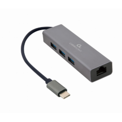 ADAPTADOR DE RED GEMBIRD USB-C GIGABIT CON CONCENTRADOR USB 3-1 DE 3 PUERTOS