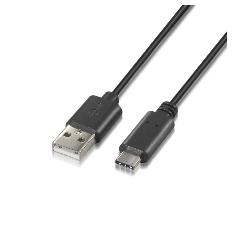 CABLE AISENS USB 2-0 3A TIPO USB-C M-A M NEGRO 0-5M