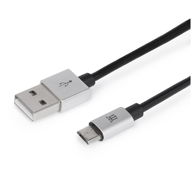 CABLE MAILLON PREMIUM MICRO USB 2-4 ALUMINIO PLATEADO 1M