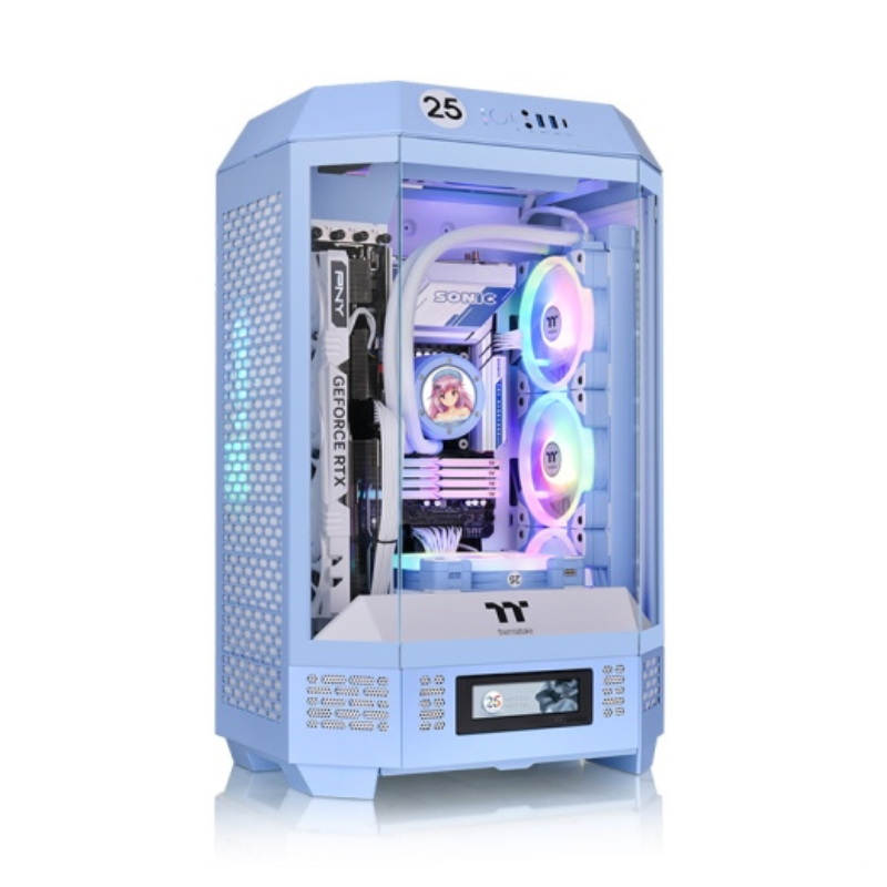 CAJA THERMALTAKE THE TOWER T300 HYDRANGEA BLUE ATX 2XUSB 3-0 SIN FUENTE AZUL