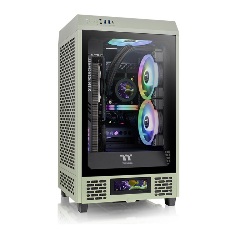 CAJA THERMALTAKE THE TOWER 200 MINI-ITX 2XUSB 3-0 SIN FUENTE VERDE MATCHA