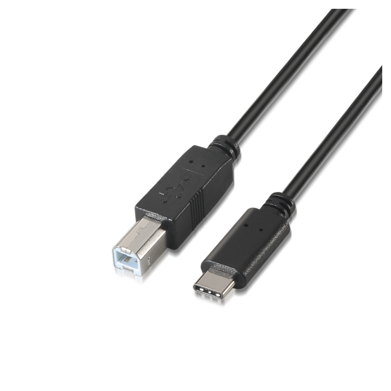 CABLE AISENS USB 2-0 IMPRESORA 3A, TIPO USB-C-M-B-M, NEGRO, 2-0M