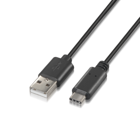 Cable USB 2-0 Tipo-C Aisens A107-0052- USB Tipo-C Macho - USB Macho- 2m- Negro