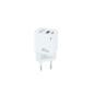 Cargador de Pared TooQ TQWC-QCPD20WT- 1xUSB-Tipo C- 1x USB- 20W- Blanco