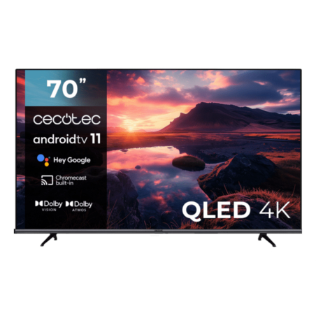 TELEVISIONN QLED 70" 4K UHD ANDROID TV 11 CHROMECAST GOOGLE ASSISTANT