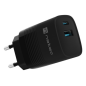 CARGADOR NATEC RIBERA GAN 30W PD3-0 QC3-0 1XUSB-A + 1XUSB-C NEGRO