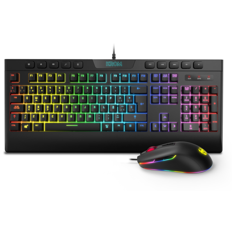 PACK KROM RGB TECLADO MEMBRANA Y RATON KALYOS