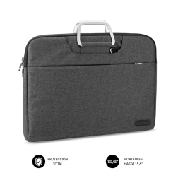 Maletín Subblim Business Laptop Sleeve para Portátiles hasta 15-6"- Cinta para Trolley- Gris