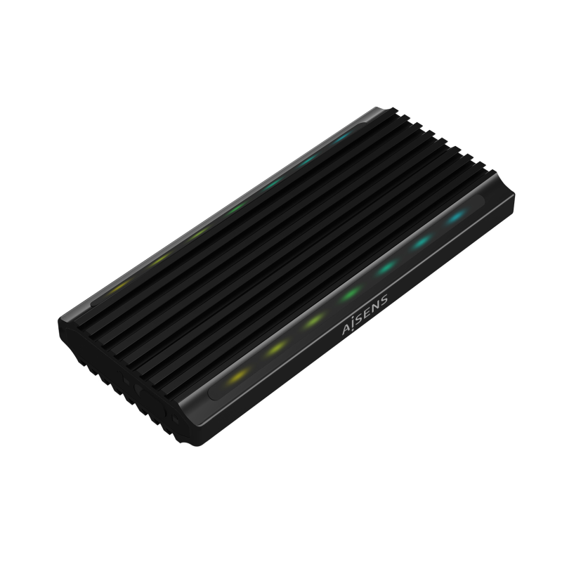 Caja Externa para Disco SSD M-2 SATA-NVMe Aisens ASM2-RGB012B- USB 3-2- Sin tornillos