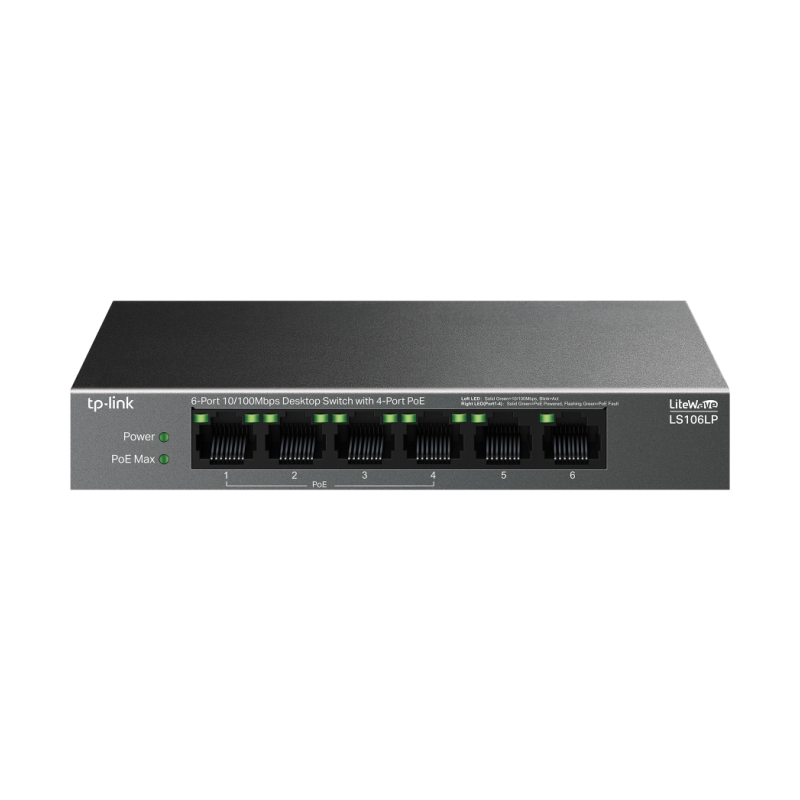 DESKTOP SWITCH 6-PORT 10-100MBPSWITH 4-PORT POE+