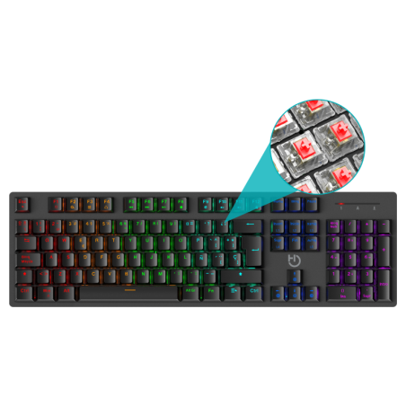 TECLADO GAMING HIDITEC GK400 ARGB MECANICO NEGRO