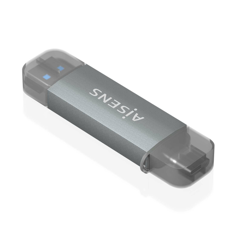 Lector de Tarjetas Externo Aisens ASCR-2AC08-GR- USB 3-1