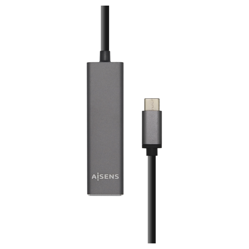 HUB AISENS USB 3-1 USB-C USB-C M-4xTIPO A H GRIS 15CM