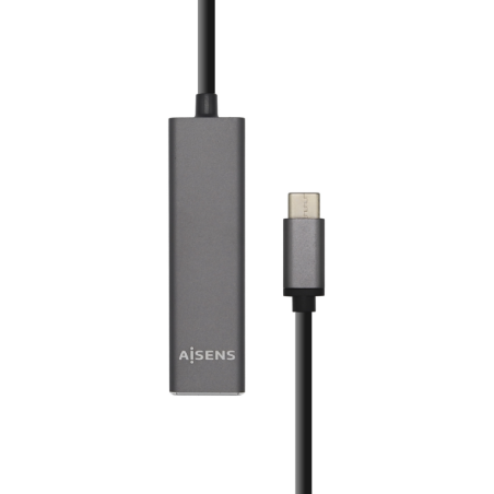 HUB AISENS USB 3-1 USB-C USB-C M-4xTIPO A H GRIS 15CM