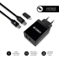 Cargador de Pared Subblim SUBCHG-3WPD11- 1xUSB Tipo-C- 1xUSB- Cable USB Tipo-C + Adaptador Lightning- 25W- Negro