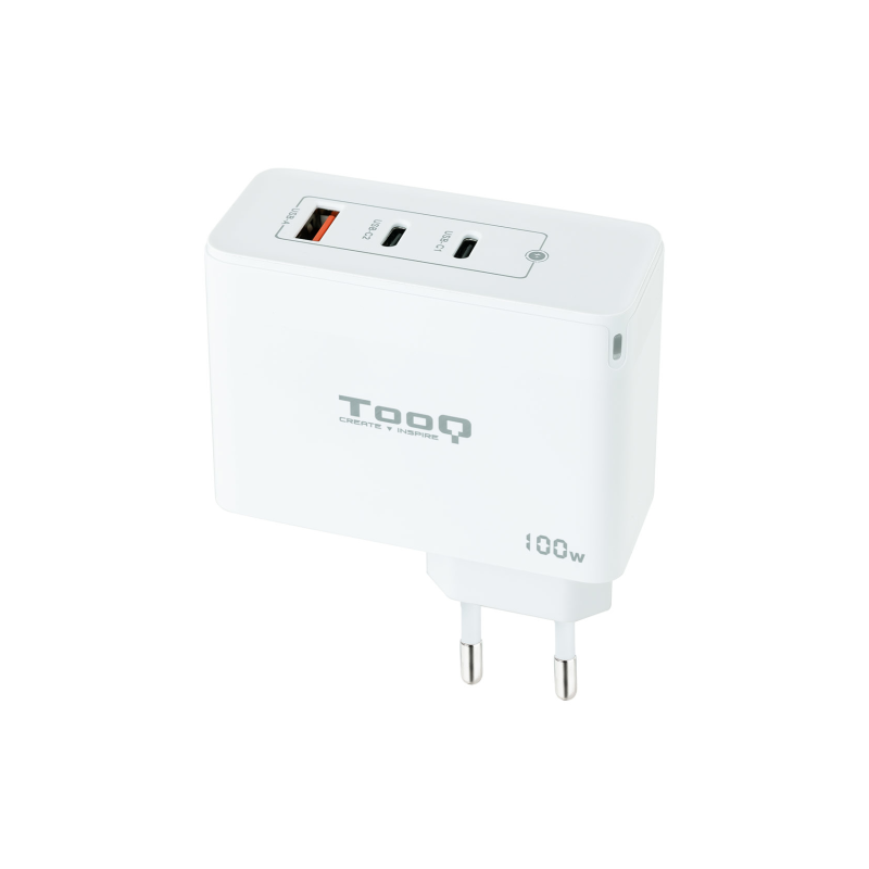 CARGADOR DE PARED TOOQ GaN 2xUSB-C-PD USB-A-QC 100W