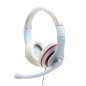 AURICULARES ESTEREO GEMBIRD COLOR BLANCO CON ARO ROJO