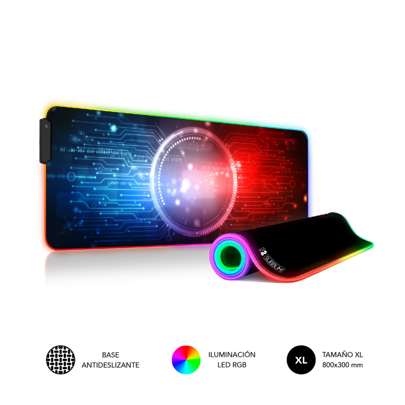 ALFOMBRILLA SUBBLIM MOUSE PAD PREMIUM LED RGB CHIP 800X300X4