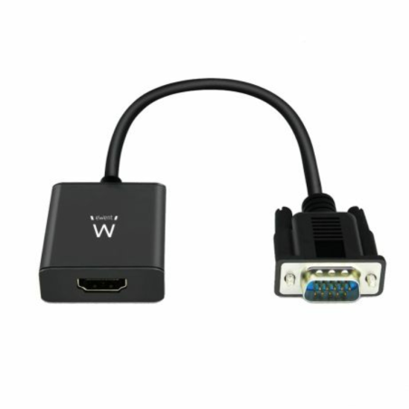 CABLE CONVERTIDOR EWENT VGA MACHO - HDMI HEMBRA CON AUDIO 0,20 METROS