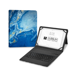 Funda con Teclado Subblim Keytab Pro Bluetooth para Tablets de 9"-11"- Marmol Azul