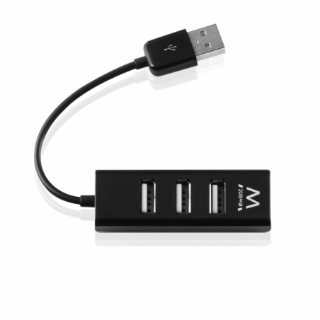 HUB EWENT USB 2-0 HIGH SPEED USB-A 4 PUERTOS NEGRO