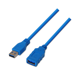 Cable Alargador USB 3-0 Aisens A105-0046- USB Macho - USB Hembra- 2m- Azul