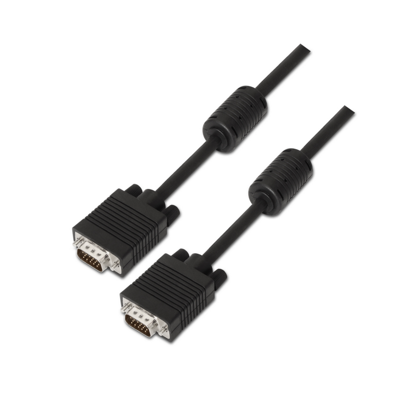 CABLE AISENS SVGA CON FERRITA HDB15-M-HDB15-M NEGRO 10M