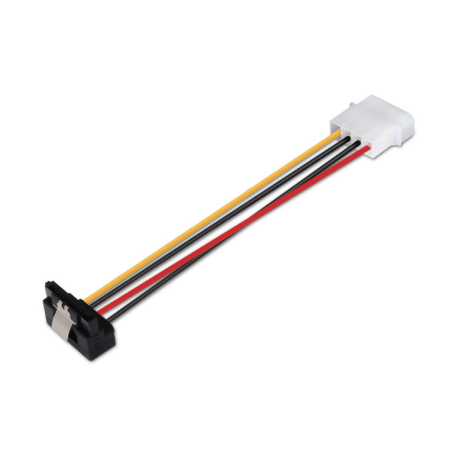 CABLE AISENS SATA ALIM ACODADO ANCLAJES MOLEX 4PIN M-SATA-H 16CM