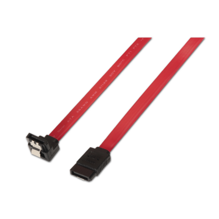 CABLE AISENS SATA III DATOS 6G DATOS ACODADO ANCLAJES ROJO 0-5M