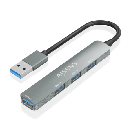 Hub USB 3-0 Aisens A106-0859- 4xUSB- Gris