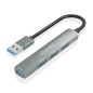 HUB AISENS USB 3-0 ALUMINIO 1XUSB3-0 A-H 3XUSB2-0 A-H GRIS 10CM