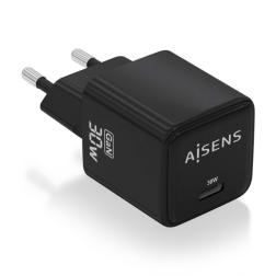 CARGADOR AISENS GAN 30W 1XUSB-C PD3-0 QC4-0 NEGRO