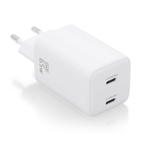 CARGADOR AISENS GAN 65W 2XUSB-C PD3-0 QC4-0 BLANCO