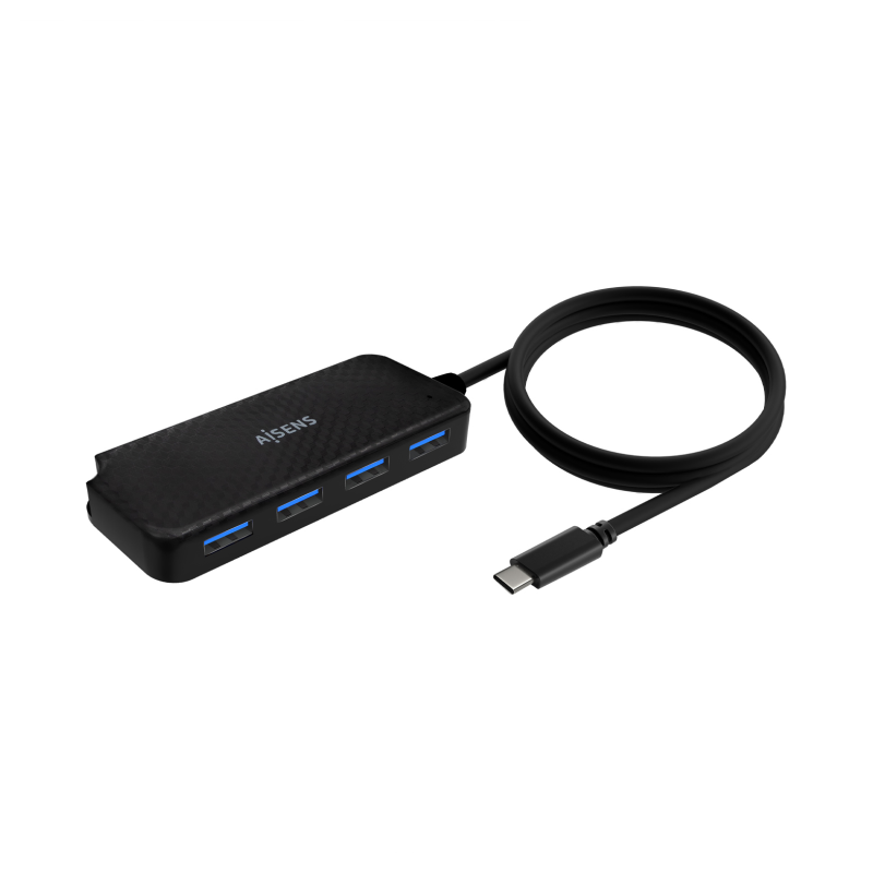 HUB AISENS USB 3-1 USB-C USB-C-M-4XTIPO A-H NEGRO 60CM