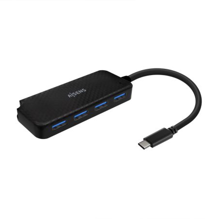 HUB AISENS USB 3-1 USB-C USB-C-M-4XTIPO A-H NEGRO 15CM