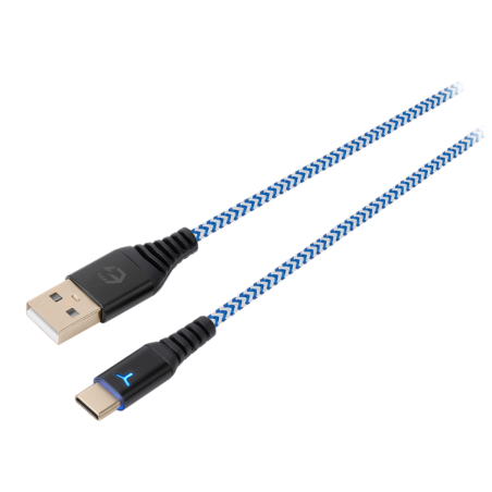 CABLE DE CARGA EGOGEAR SCH10 TYPE-C 3M TRENZADO BLANCO-AZUL-PS5