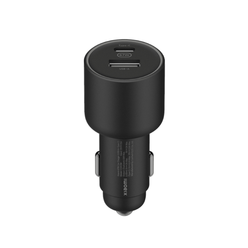 CARGADOR DE COCHE XIAOMI MI CAR CHARGER 67W 2XUSB-C + CABLE USB-C NEGRO