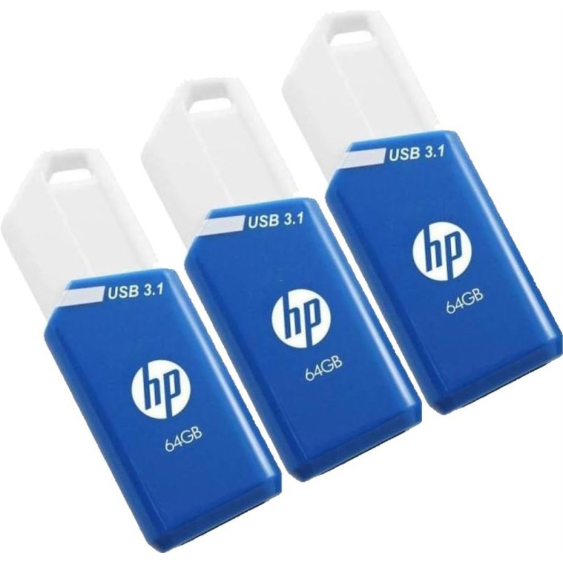 USB 3-1 HP 64GB X755W PACK DE 3 AZUL