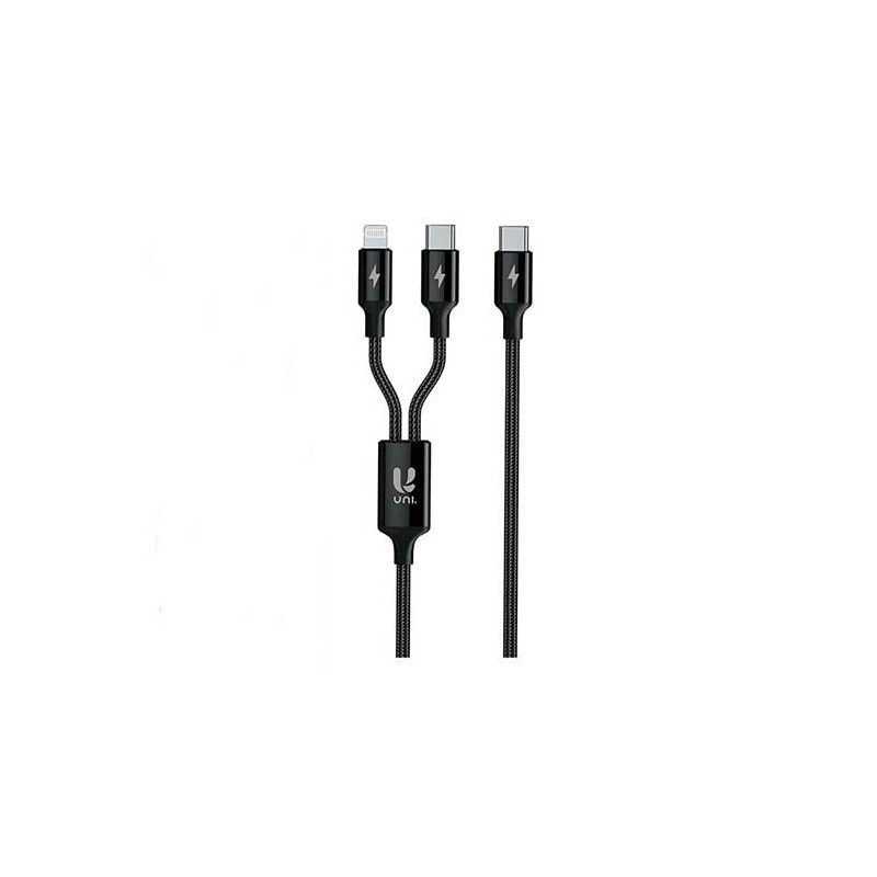 CABLE UNI USB TIPO(C) A USB TIPO(C) Y LIGHTNING