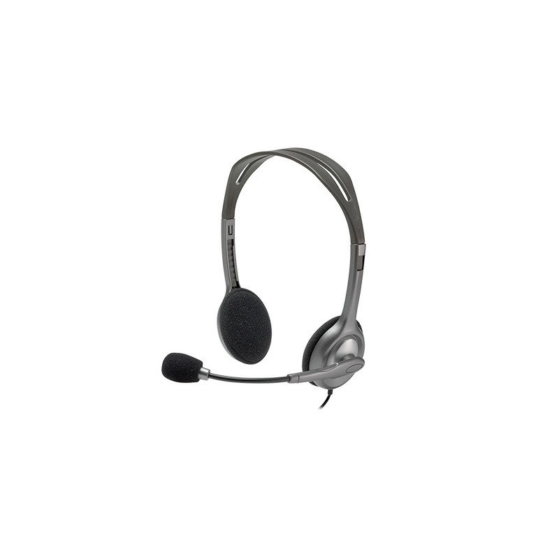 Auriculares Logitech H110- con Micrófono- Jack 3-5- Plateados