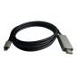 Cable HDMI 3GO C137- HDMI Macho - USB Tipo-C Macho- 2m- Negro