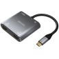 Conversor USB Tipo-C Aisens A109-0625- 2x HDMI 4K SST MST Hembra - USB Tipo-C Macho - USB Hembra - USB Tipo-C Hembra