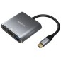 Conversor Aisens A109-0669- USB Tipo-C Macho- HDMI Hembra - USB Hembra - USB Tipo-C Hembra- 15cm- Gris