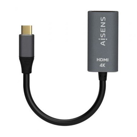 Conversor HDMI 4K 60Hz Aisens A109-0683- HDMI Hembra - USB Tipo-C Macho- 15cm- Gris