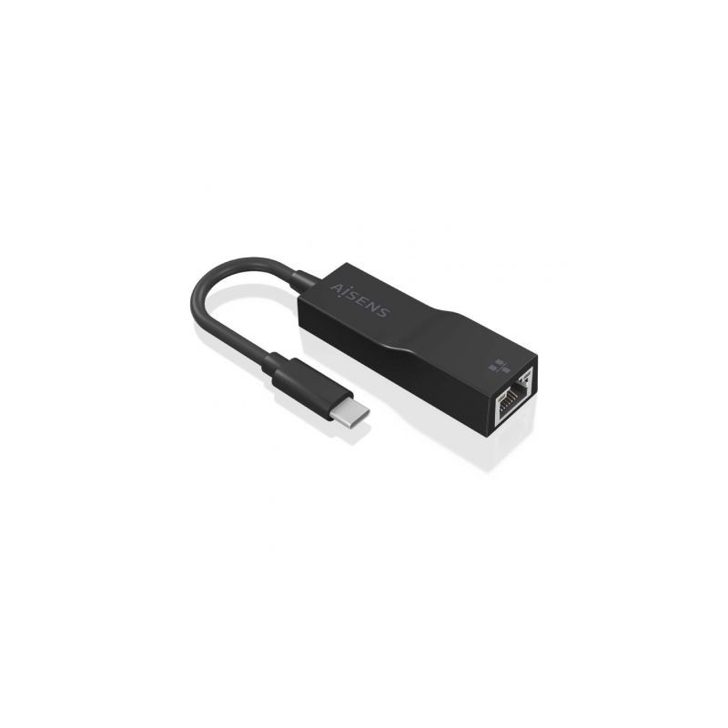 Adaptador USB 3-1 Aisens A106-0765- USB-C Macho - RJ45 Hembra- 11cm- Negro