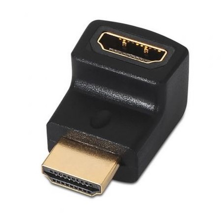 ADAPTADOR ACODADO HDMI(A)H A HDMI(A)M AISENS NEGRO