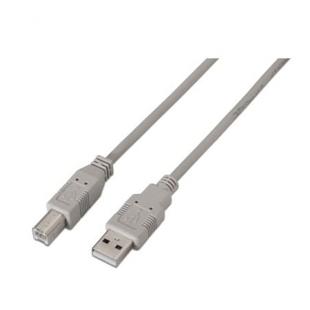 Cable USB 2-0 Impresora Aisens A101-0003- USB Tipo-B Macho - USB Macho- Hasta 2-5W- 60Mbps- 3m- Beige