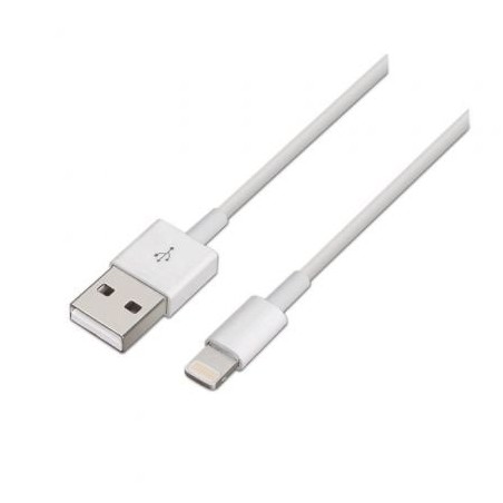 Cable USB 2-0 Lightning Aisens A102-0036- USB Macho - Lightning Macho- Hasta 2-5W- 60Mbps- 2m- Blanco