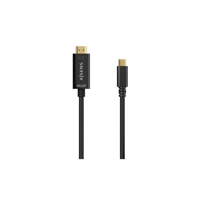 Cable Conversor HDMI 4K Aisens A109-0623- USB Tipo-C Macho - HDMI Macho- 80cm- Negro