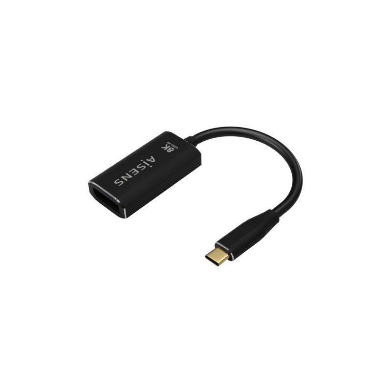 Conversor Aisens A109-0690- USB Tipo-C Macho - DisplayPort Hembra- 15cm- Negro